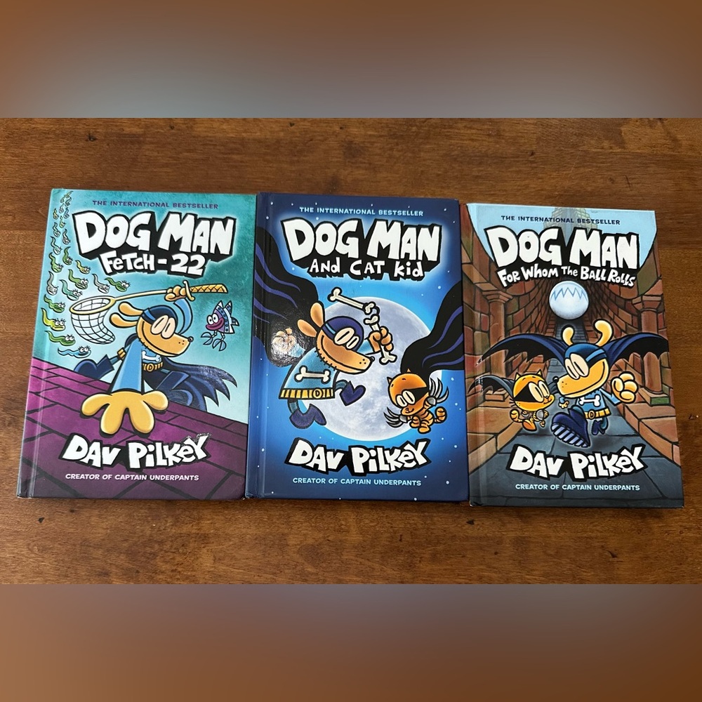 Dog Man Book Series by Dav Pilkey, set of 3